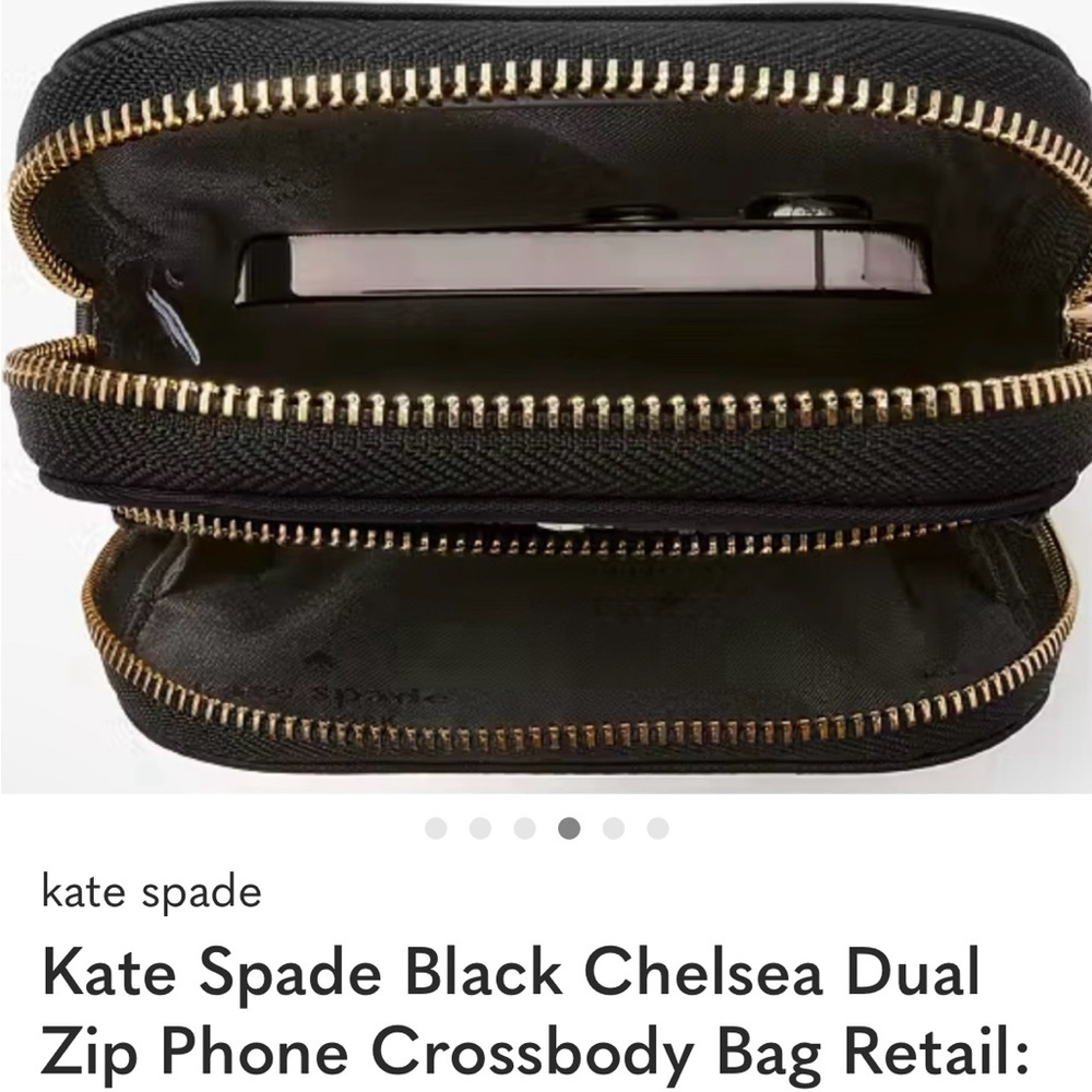 Kate Spade Black Chelsea Dual Zip Phone Crossbody Bag Retail:$180 NWT - Picture 3 of 6